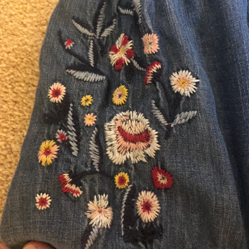 off the shoulder flower embroidery dress - Picture 6 of 7